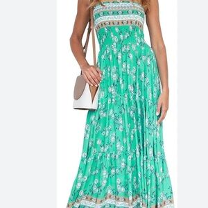Floral Green Maxi Dress